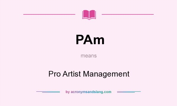 What does PAm mean? It stands for Pro Artist Management