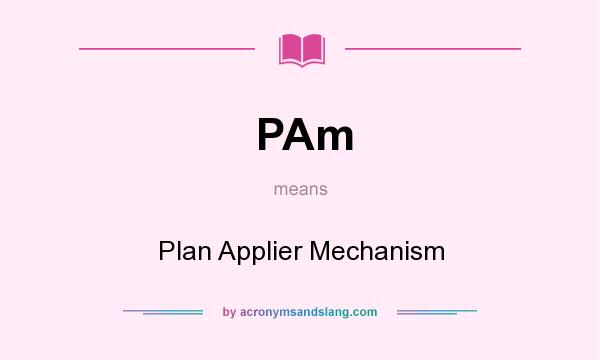 What does PAm mean? It stands for Plan Applier Mechanism