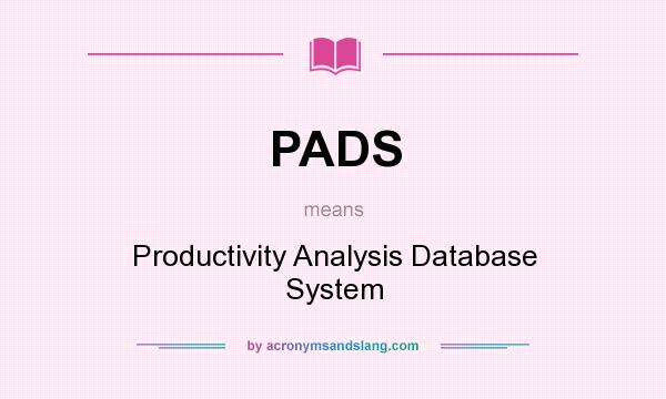 What does PADS mean? It stands for Productivity Analysis Database System
