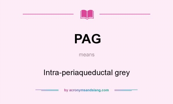 What does PAG mean? It stands for Intra-periaqueductal grey