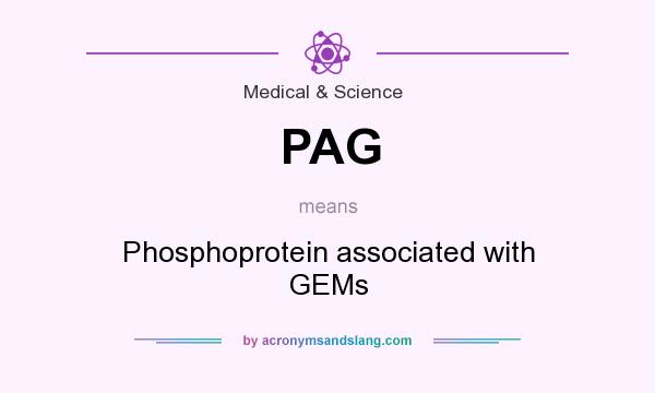 What does PAG mean? It stands for Phosphoprotein associated with GEMs