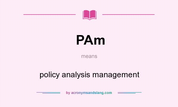What does PAm mean? It stands for policy analysis management