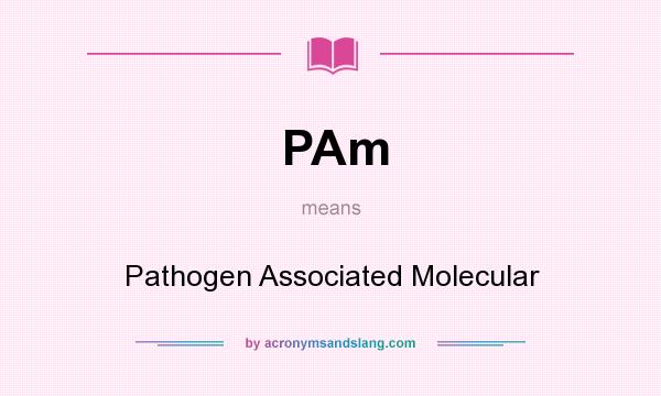 What does PAm mean? It stands for Pathogen Associated Molecular