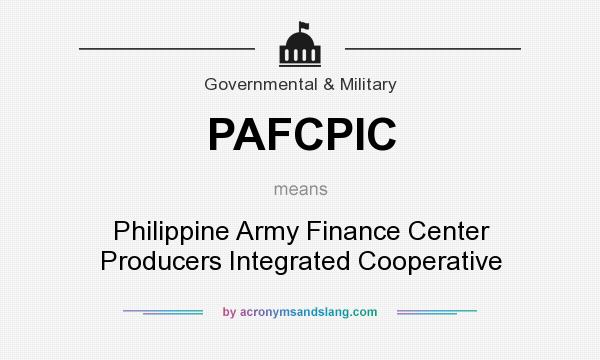 What does PAFCPIC mean? It stands for Philippine Army Finance Center Producers Integrated Cooperative