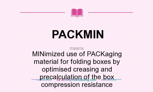 What does PACKMIN mean? It stands for MINimized use of PACKaging material for folding boxes by optimised creasing and precalculation of the box compression resistance
