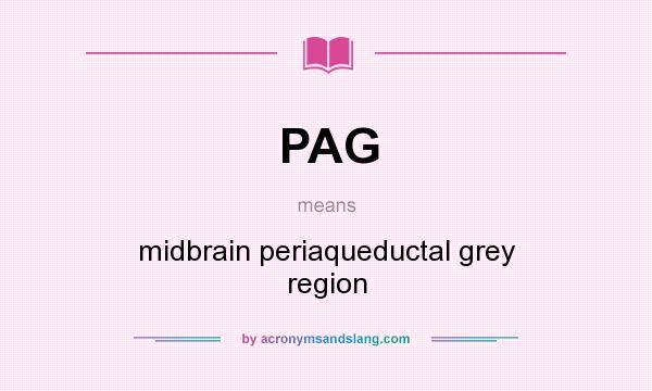 What does PAG mean? It stands for midbrain periaqueductal grey region