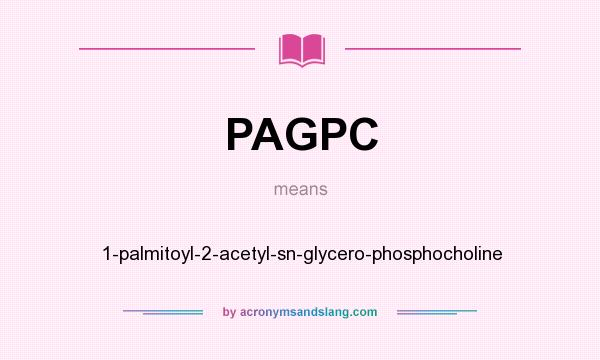 What does PAGPC mean? It stands for 1-palmitoyl-2-acetyl-sn-glycero-phosphocholine