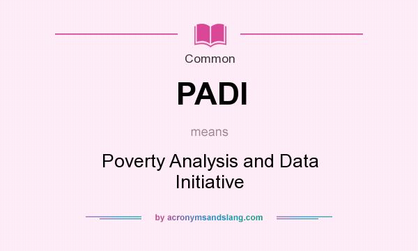 What does PADI mean? It stands for Poverty Analysis and Data Initiative