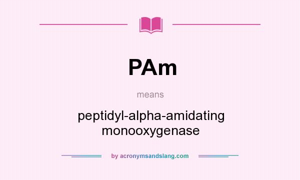 What does PAm mean? It stands for peptidyl-alpha-amidating monooxygenase