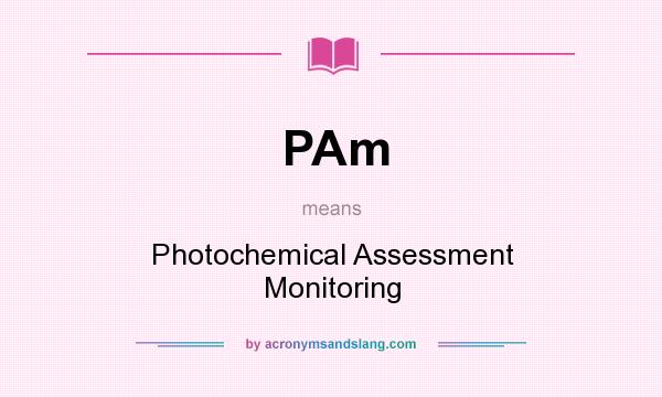 What does PAm mean? It stands for Photochemical Assessment Monitoring