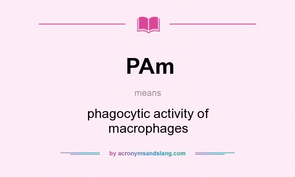 What does PAm mean? It stands for phagocytic activity of macrophages