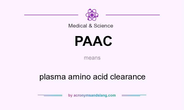 What does PAAC mean? It stands for plasma amino acid clearance