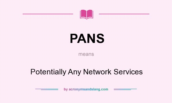 What does PANS mean? It stands for Potentially Any Network Services
