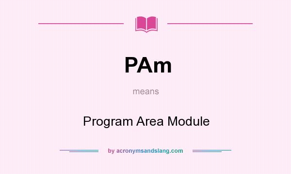 What does PAm mean? It stands for Program Area Module
