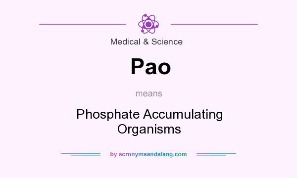 What does Pao mean? It stands for Phosphate Accumulating Organisms