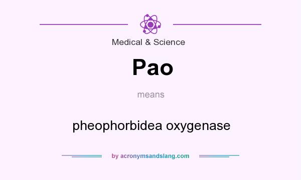 What does Pao mean? It stands for pheophorbidea oxygenase