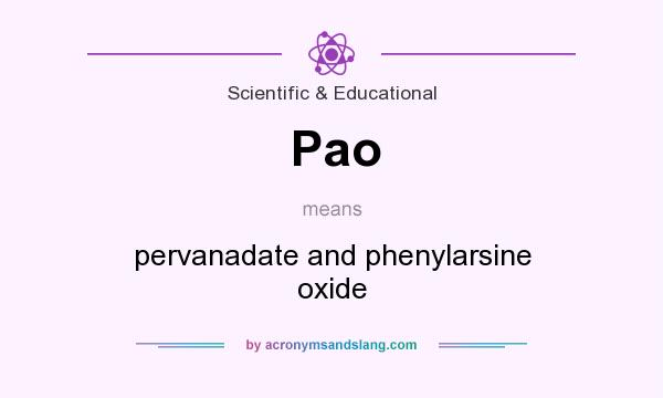 What does Pao mean? It stands for pervanadate and phenylarsine oxide