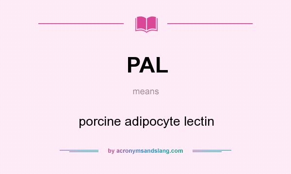 What does PAL mean? It stands for porcine adipocyte lectin