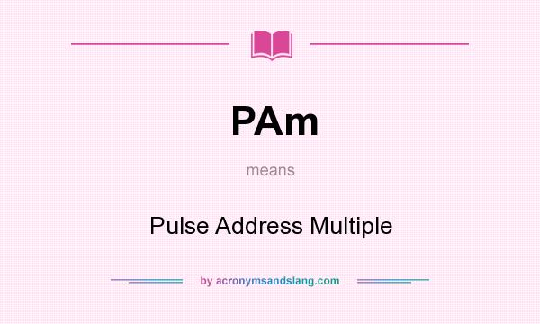 What does PAm mean? It stands for Pulse Address Multiple