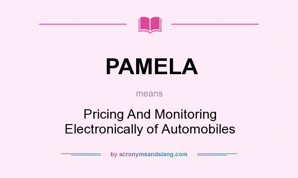 What does PAMELA mean? It stands for Pricing And Monitoring Electronically of Automobiles