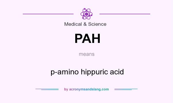 What does PAH mean? It stands for p-amino hippuric acid