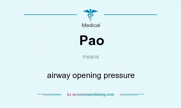 What does Pao mean? It stands for airway opening pressure