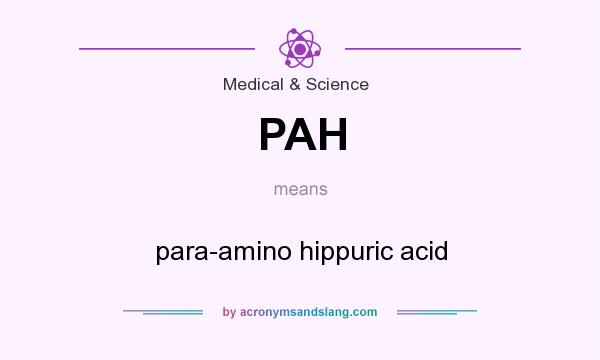What does PAH mean? It stands for para-amino hippuric acid
