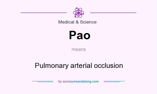 What does Pao mean? It stands for Pulmonary arterial occlusion