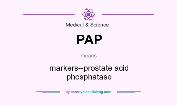 What does PAP mean? It stands for markers--prostate acid phosphatase