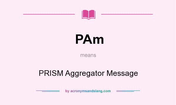 What does PAm mean? It stands for PRISM Aggregator Message
