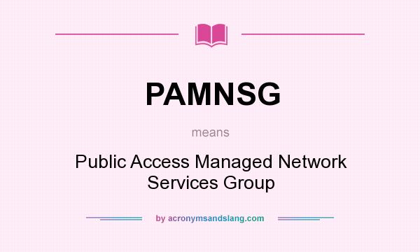 What does PAMNSG mean? It stands for Public Access Managed Network Services Group