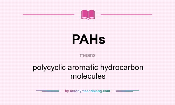 What does PAHs mean? It stands for polycyclic aromatic hydrocarbon molecules