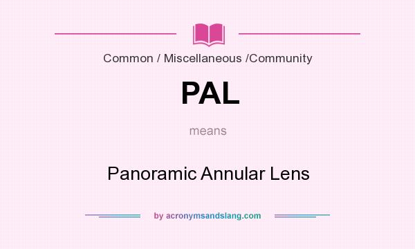 What does PAL mean? It stands for Panoramic Annular Lens