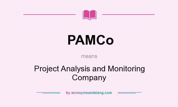 What does PAMCo mean? It stands for Project Analysis and Monitoring Company