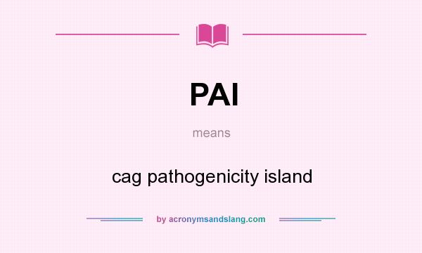 What does PAI mean? It stands for cag pathogenicity island