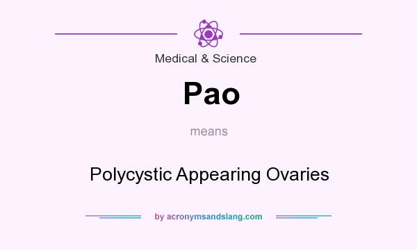 What does Pao mean? It stands for Polycystic Appearing Ovaries