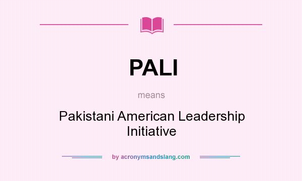 What does PALI mean? It stands for Pakistani American Leadership Initiative