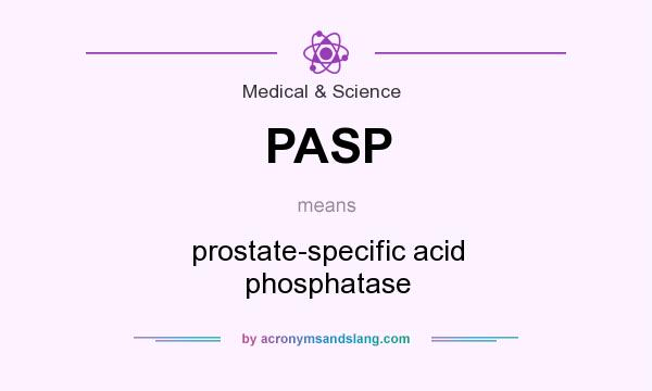 What does PASP mean? It stands for prostate-specific acid phosphatase