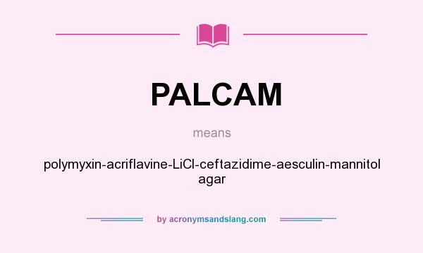 What does PALCAM mean? It stands for polymyxin-acriflavine-LiCl-ceftazidime-aesculin-mannitol agar