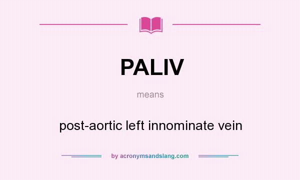 What does PALIV mean? It stands for post-aortic left innominate vein