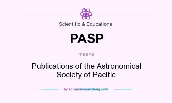 What does PASP mean? It stands for Publications of the Astronomical Society of Pacific