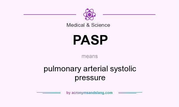 What does PASP mean? It stands for pulmonary arterial systolic pressure