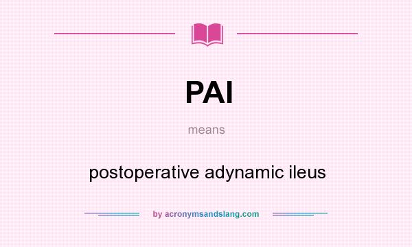 What does PAI mean? It stands for postoperative adynamic ileus