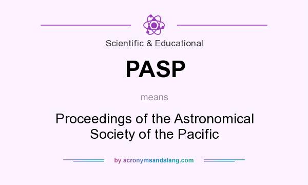 What does PASP mean? It stands for Proceedings of the Astronomical Society of the Pacific