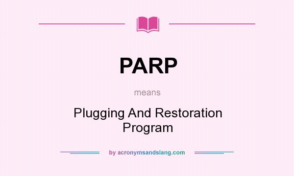 What does PARP mean? It stands for Plugging And Restoration Program