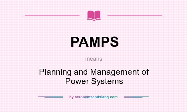 What does PAMPS mean? It stands for Planning and Management of Power Systems