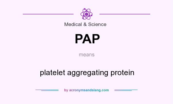 What does PAP mean? It stands for platelet aggregating protein