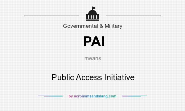 What does PAI mean? It stands for Public Access Initiative