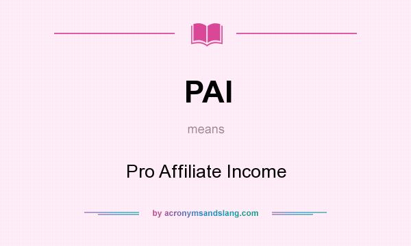 What does PAI mean? It stands for Pro Affiliate Income