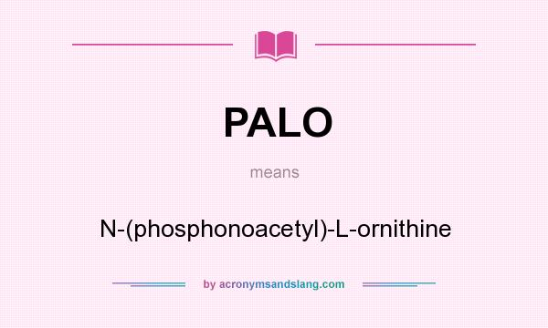 What does PALO mean? It stands for N-(phosphonoacetyl)-L-ornithine